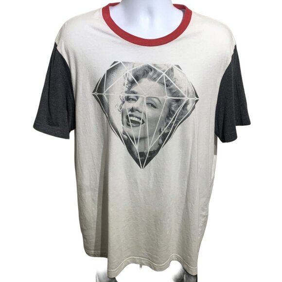 Marilyn Monroe Official Diamond Ringer Shirt, Bernard Of Hollywood Women's 2XL - Picture 1 of 4